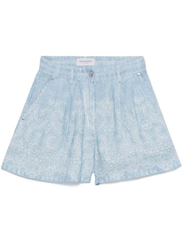 ERMANNO - Printed Linen Shorts - Ermanno - Modalova