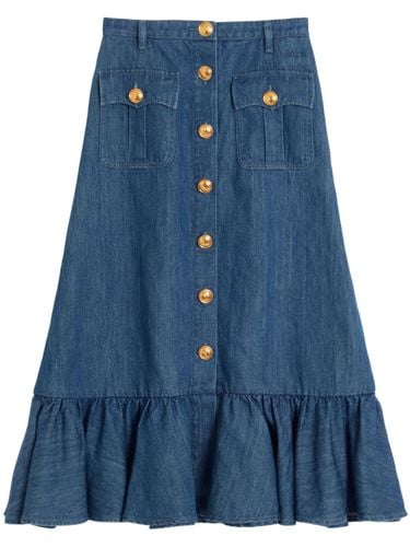 VALENTINO - Denim Midi Skirt - Valentino - Modalova