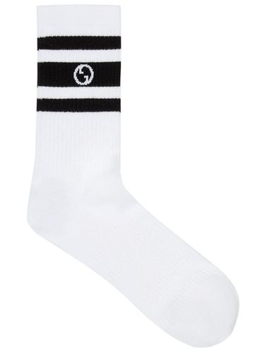 GUCCI - Cotton Socks With Gg Cross - Gucci - Modalova