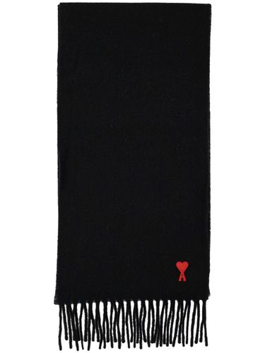 AMI PARIS - Wool Scarf With Logo - Ami Paris - Modalova