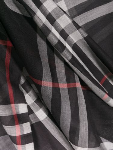 Checked Wool And Silk Scarf - Burberry - Modalova