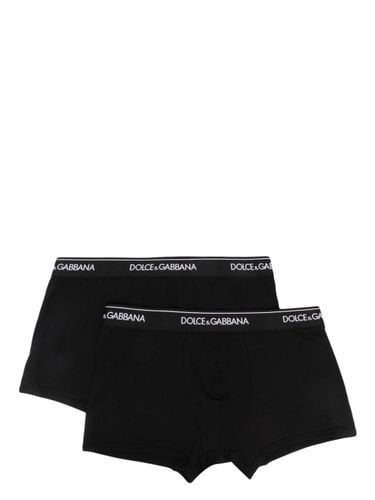 Set Of 2 Boxers With Logo Band - Dolce & Gabbana - Modalova