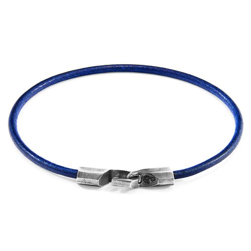 Azure Talbot Silver and Round Leather Bracelet - ANCHOR & CREW - Modalova