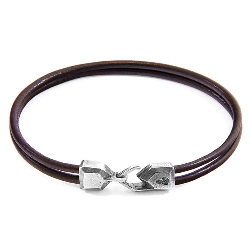 Mocha Cromer Silver and Round Leather Bracelet - ANCHOR & CREW - Modalova