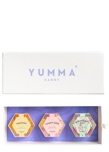 Yummacandy Yumma Trio Gift Set 300g, Each one is Housed in a Signature Hexagonal Case and Drenched in Natural Fruit Flavours, 300g - Candy - Yumma Candy - Modalova