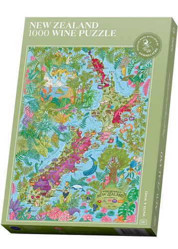 Water & Wines New Zealand Wine Map Jigsaw Puzzle, Puzzle, 100 Pieces - Water&Wines - Modalova