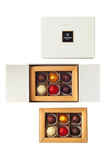 Truffles Gift Box 12pc 120g, Sweets & Chocolates, 120g, Handcrafted, Smooth, Velvety Texture - Amedei - Modalova