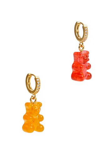 Nostalgia Bear 18kt Gold-plated Hoop Earrings - Crystal Haze - Modalova