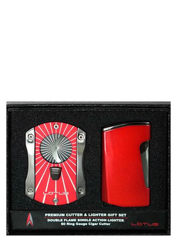 Chroma Cigar Cutter & Lighter Gift Set, Red - Lotus - Modalova