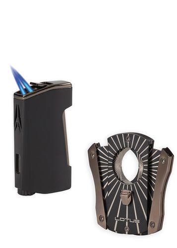 Chroma Cigar Cutter & Lighter Gift Set, Black - Lotus - Modalova