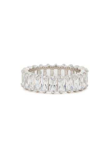 Crystal-embellished White Rhodium-plated Ring - Rosie Fortescue - Modalova