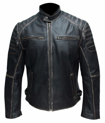 Fashion Biker Style Leather Jacket - Feather skin - Modalova