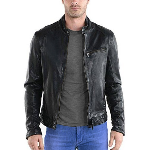 Men's Fashion Genuine Leather Jacket FSH060 - Feather skin - Modalova