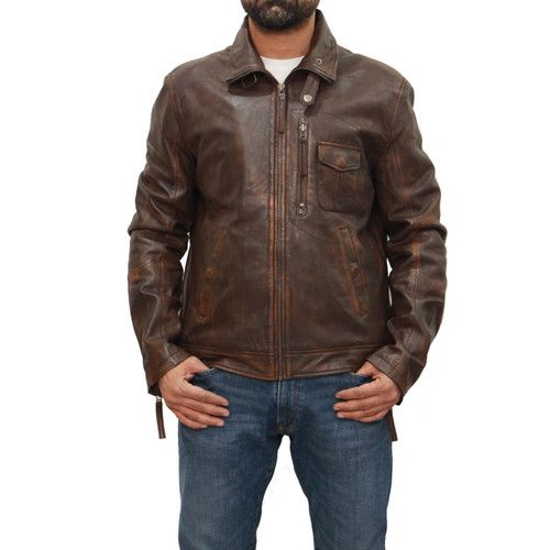 Men's Fashion Genuine Leather Jacket FS40 - Feather skin - Modalova