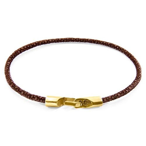 Mocha Talbot 9ct Yellow Gold and Stingray Leather Bracelet - ANCHOR & CREW - Modalova