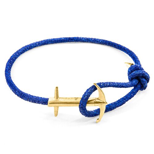 Azure Admiral Anchor 9ct Yellow Gold and Stingray Leather Bracelet - ANCHOR & CREW - Modalova