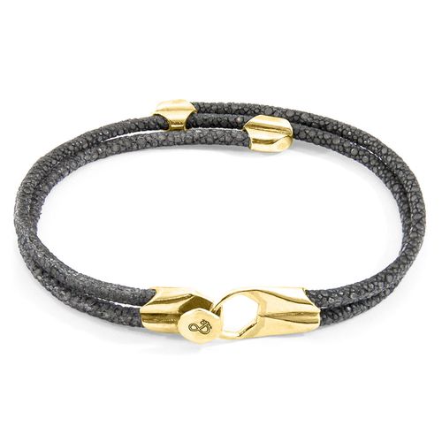 Shadow Conway 9ct Yellow Gold and Stingray Leather Bracelet - ANCHOR & CREW - Modalova