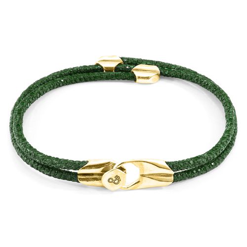 Racing Conway 9ct Yellow Gold and Stingray Leather Bracelet - ANCHOR & CREW - Modalova