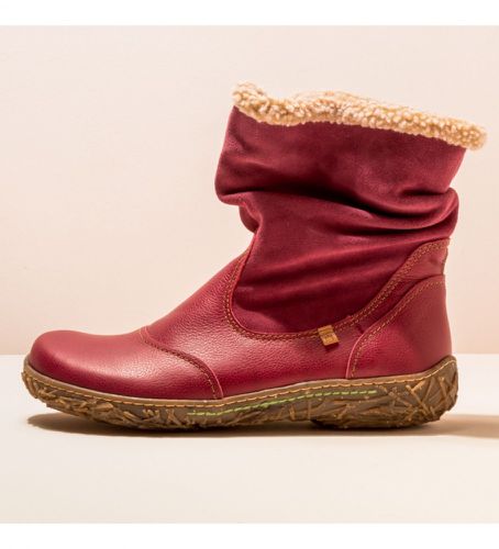 N7583DD0005_091 N758 Nido bottines en cuir (36), Rouge, Plat, Fermeture éclair, Casuel - El Naturalista - Modalova