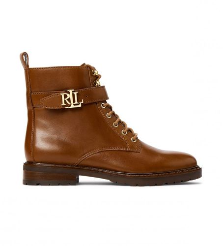 Bottines en cuir brûlé (36), Marron, Plat, Lacets, Casuel - Polo Ralph Lauren - Modalova