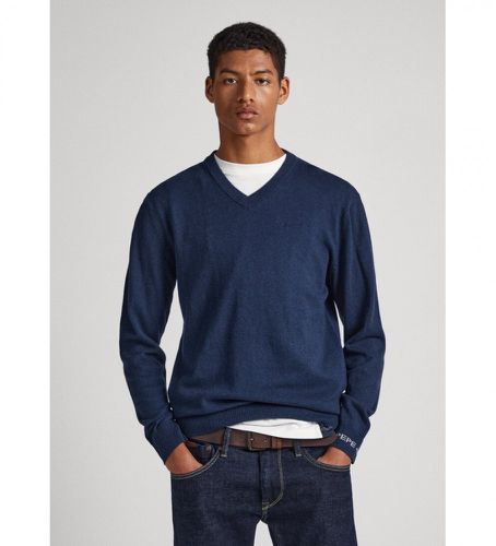 PM702243 Andre V-neck pullover (S), Casuel, Coton, Manche longue, Durable, Marine - Pepe Jeans - Modalova