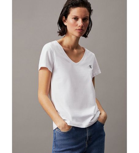 J20J213716 T-shirt slim (L), Blanc, Casuel, Coton, Manche courte - Calvin Klein Jeans - Modalova