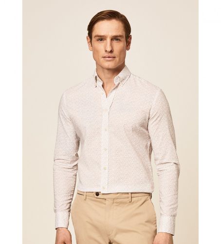 HM309429 Printed Shirt Fit Slim Slim (L), Blanc, Casuel, Coton, Manche longue - Hackett London - Modalova