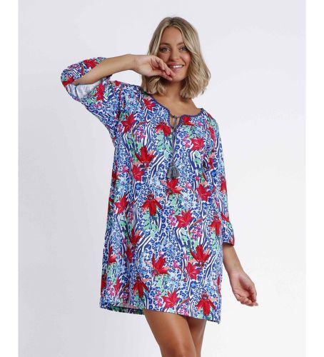 Robe d'été Jungle bleue (M), Casuel, Coton, Viscose, Manche 3/4 - Admas - Modalova