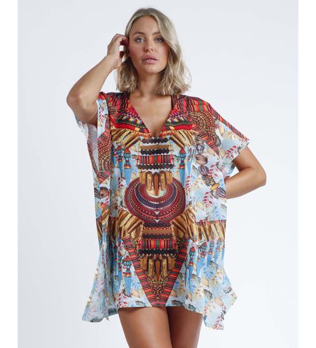 Robe kaftan orientale multicolore (L), Casuel, Beachwear, Polyester, Manche courte - Admas - Modalova