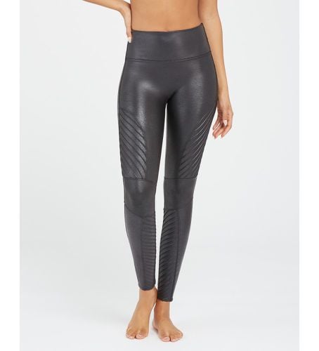 R_BLACK Leggings Biker Shapewear à effet cuir. 20136R (S), Casuel, Nylon - SPANX - Modalova