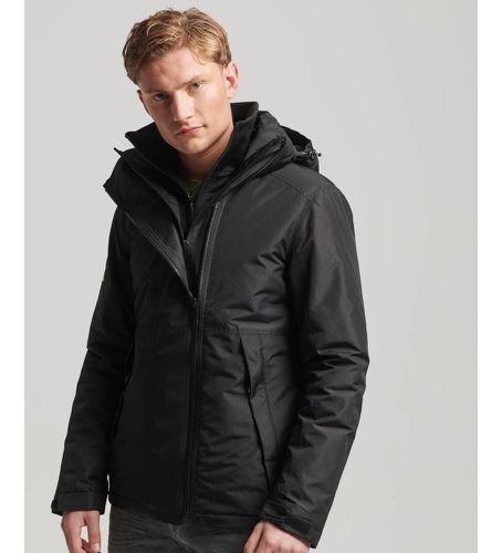 M5011825A Yachter Windbreaker Jacket (L), Noir, Casuel, Nylon recyclé - Superdry - Modalova