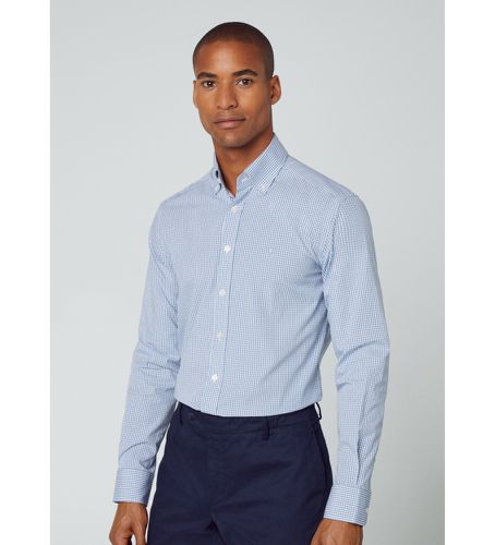 HM309602 Essential Gingham Shirt (XXL), Bleu, Casuel, Fête, Coton, Classique, Manche longue - Hackett London - Modalova