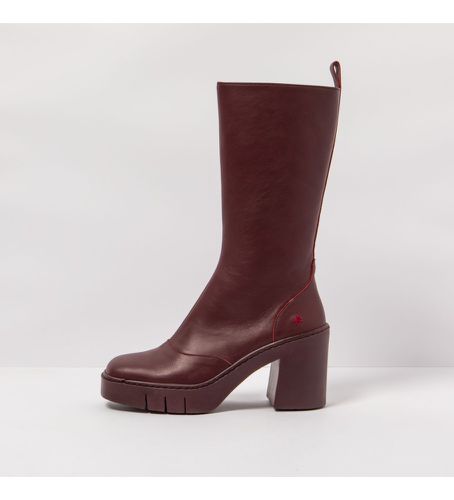 Bottes en cuir Maroon 1976 Berna - Hauteur du talon 9cm (38), 8 à 10 cm, Fermeture éclair, Casuel, Grenat - Art - Modalova