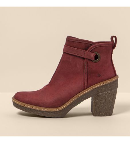 AD0005_091 Bottines en cuir N5179 Beech - Hauteur du talon 6cm (36), Rouge, 5 à 8 cm, Fermeture éclair - El Naturalista - Modalova