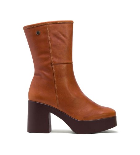 Bottines en cuir de laine marron - Hauteur du talon 8,5cm (37), 8 à 10 cm, Fermeture éclair, Casuel - Porronet - Modalova