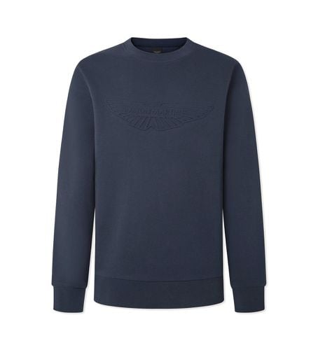 HM581225 Sweatshirt Am Embossed (L), Casuel, Coton, Manche longue, Marine - Hackett London - Modalova