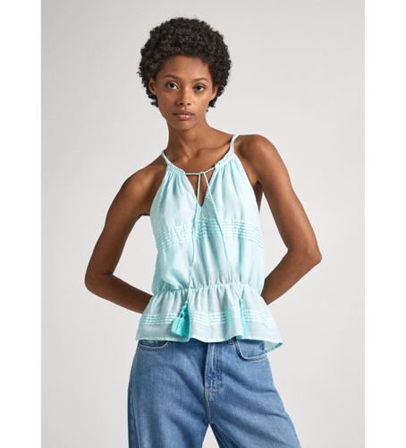 PL304821 Top à col en V avec bretelles turquoises (XS), Casuel, Coton, Sans manches / bretelles - Pepe Jeans - Modalova