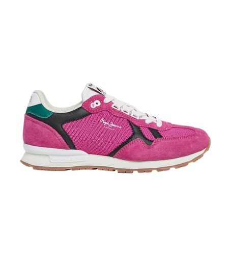 PLS40008 Brit Retro Leather Sneakers (36), Cuir, Plat, Lacets, Casuel, Rose - Pepe Jeans - Modalova