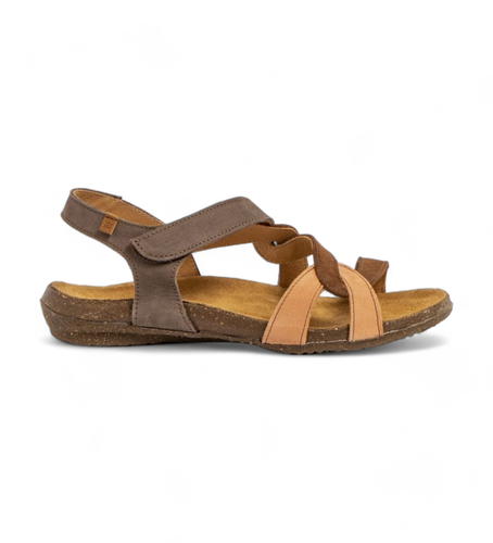 S1BF005_0MU Sandales en cuir N5079S Wakataua marron (41), Plat, Velcro, Casuel - El Naturalista - Modalova