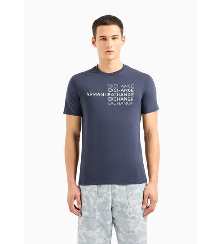 DZTACZJ9TZ15CX T-shirt Text (L), Casuel, Coton, Manche courte, Marine - Armani Exchange - Modalova