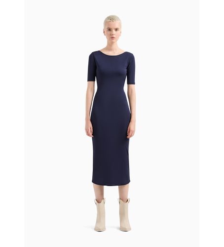 DYAEKYJEAZ1593 - Robe mi-longue ajustée (M), Casuel, Fête, Viscose, Manche courte, Marine - Armani Exchange - Modalova