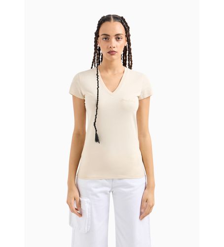 DYT26YJ3RZ1787 T-shirt à manches courtes Off- (L), Blanc, Beige, Casuel, Coton, Manche courte - Armani Exchange - Modalova