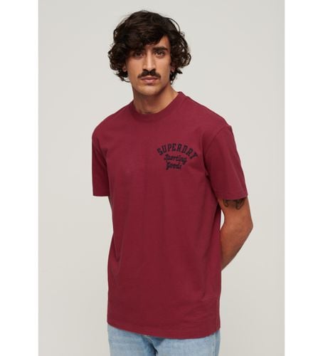 M1011914A Athletic Superstate T-shirt brodé marron (XXL), Casuel, Grenat, Coton, Manche courte - Superdry - Modalova