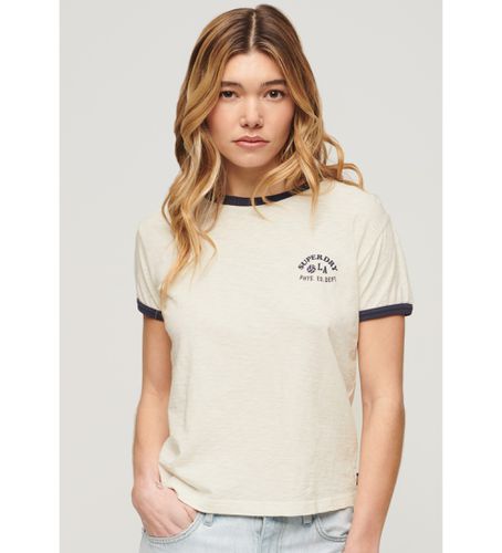 W1011387A T-shirt Ringer Athletic Essentials écru (L), Blanc, Casuel, Coton, Manche courte - Superdry - Modalova