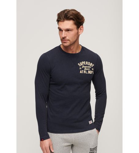 M6010835A Vintage Athletic Long Sleeve T-Shirt (M), Casuel, Coton, Manche longue, Marine - Superdry - Modalova