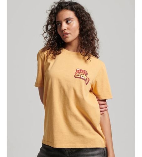 W1011257A Mustard 70s Classic Logo T-shirt (S), Casuel, Coton, Manche courte, Moutarde - Superdry - Modalova