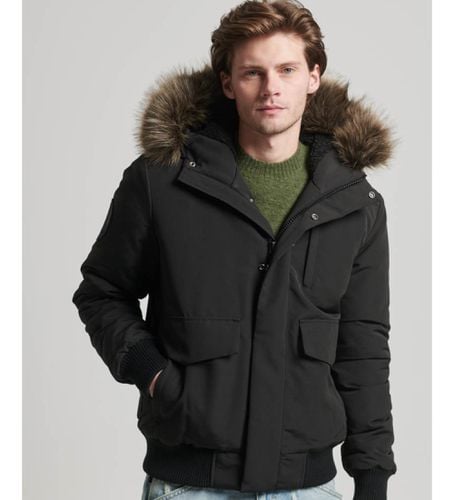 M5011742A Veste bombardier à capuche Everest noire matelassée (S), Casuel, Polyester - Superdry - Modalova