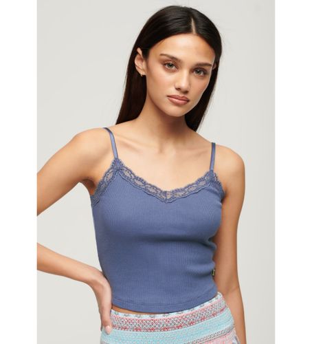 W6011942A Athletic Essential short sleeveless top (L/XL), Bleu, Casuel, Coton, Sans manches / bretelles - Superdry - Modalova