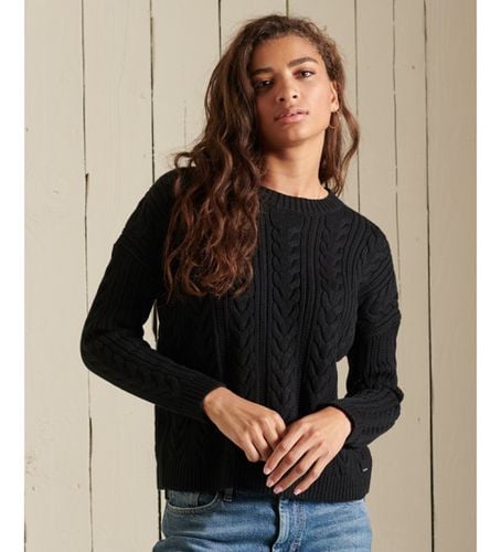 W6110166A Pull tressé en tricot avec col rond et épaules tombantes (XXS), Casuel, Coton, Manche longue - Superdry - Modalova