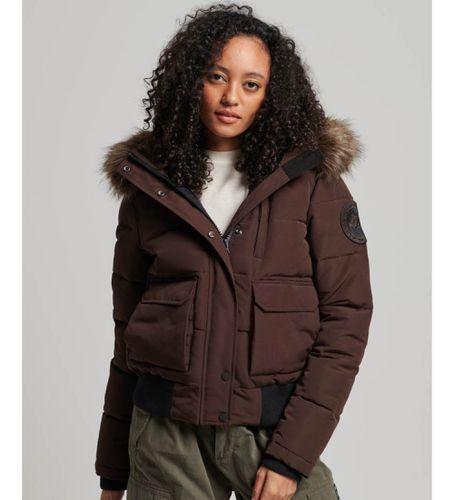 W5011576A Veste bombardier matelassée à capuche Everest marron (XXS), Casuel, Polyester - Superdry - Modalova